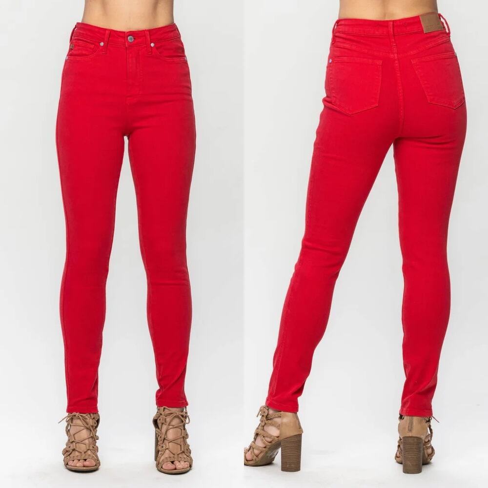 Judy Blue Tummy Control Red Skinny Jeans Women’s - Size 1/25
